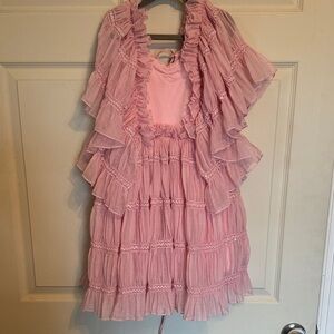 Dollcake Pink Layered Ruffle Dress